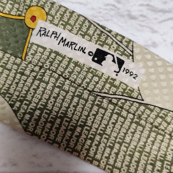 Vintage RM Style Necktie Ralph Marlin Grand Slam Home Run Baseball Novelty Tie - Picture 5 of 6